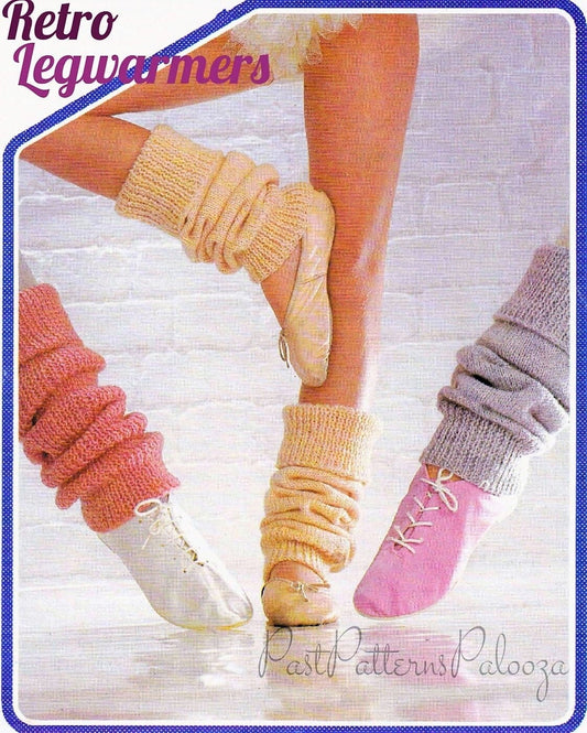 Vintage Knitting Patterns Womens Girls Legwarmers PDF Instant Digital Download Retro Leg Warmers Quick Easy Knit DK 8 Ply