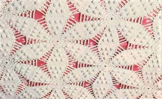 Vintage Thread Crochet Pattern Lacy Daisy Popcorn Flower Bed Spread PDF Instant Digital Download Heirloom Antique Bedspread Cotton  Coverlet