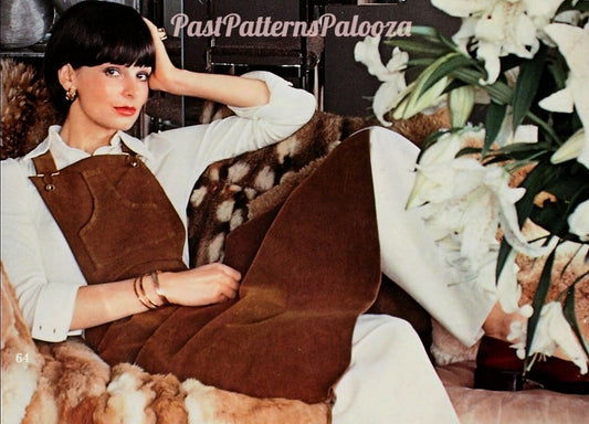 Vintage Sewing Pattern Womens Retro Blacksmiths Apron Cobbler Coverall PDF Instant Digital Download '70s Glam Faux Suede Cleaning Work Apron