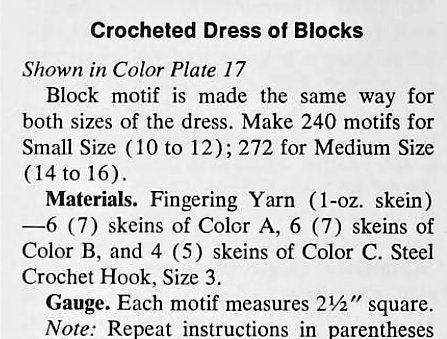 Vintage Crochet Pattern Womens Classic Granny Squares Dress PDF Instant Digital Download Sleeveless Boho Small Flower Block Motifs 4 Ply