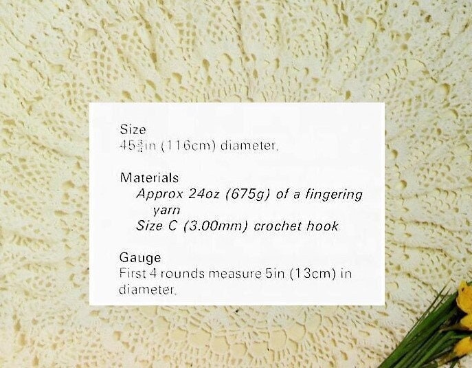 Vintage Crochet Pattern Womens Pretty Lacy Circular Shawl PDF Instant Digital Download Retro Evening Wrap 46" Diameter 4 Ply