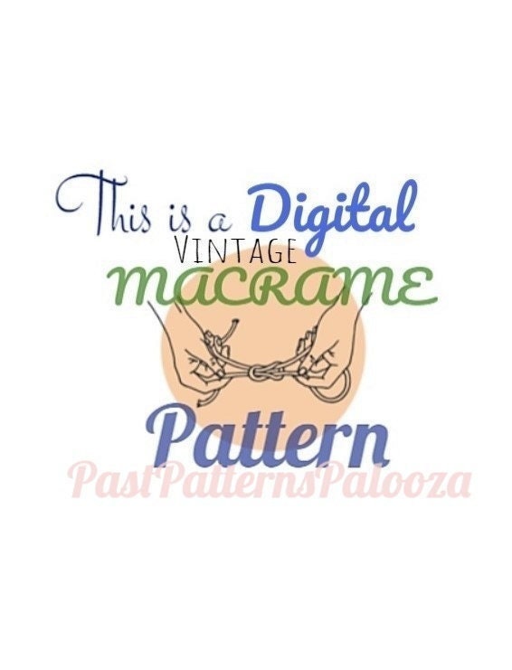 Vintage Macrame Patterns Five Hanging Pot Plant Holders PDF Instant Digital Download Retro Groovy 1970s Knotwork