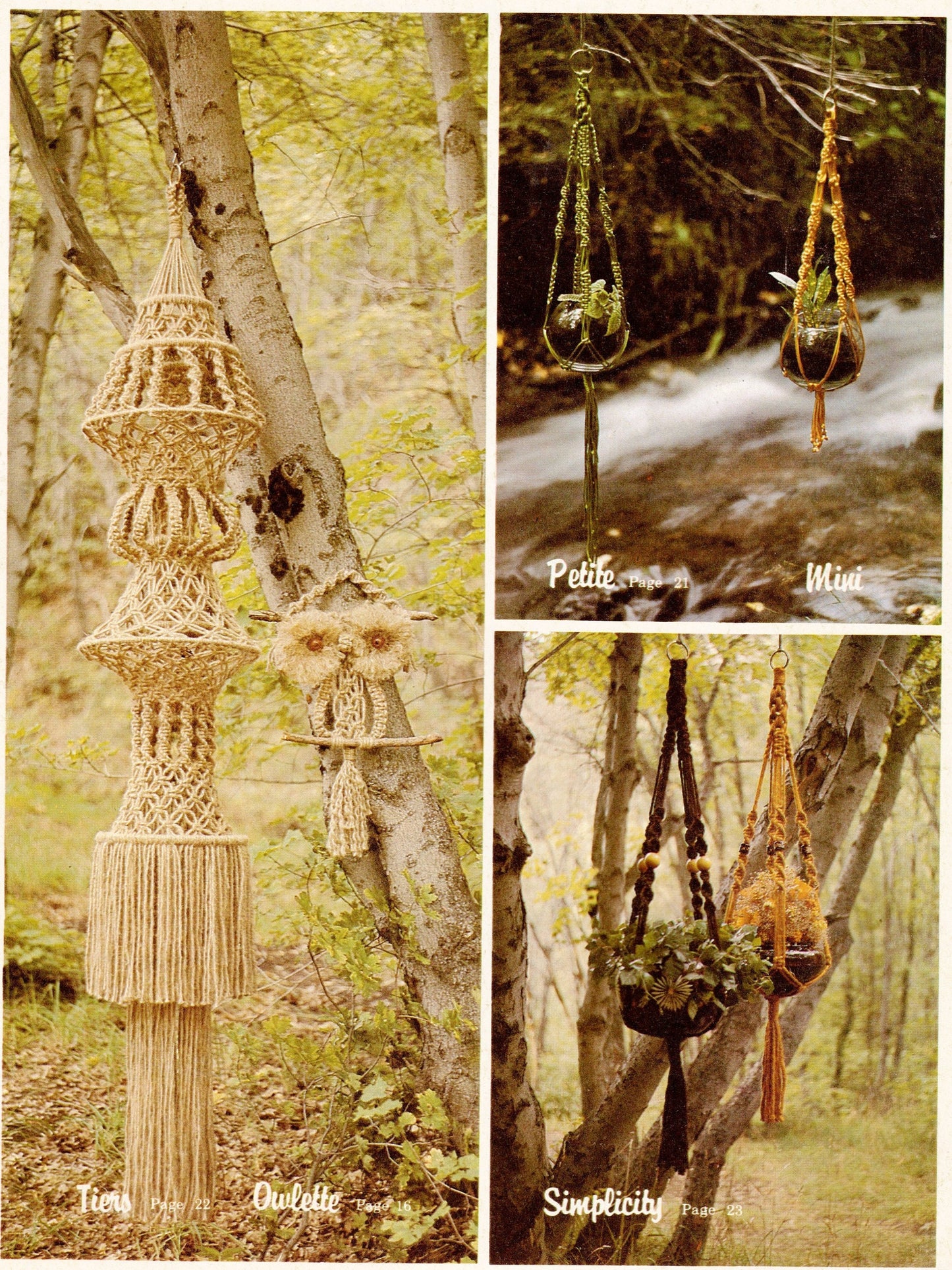 Vintage Macrame Elegance I Patterns Book 1970s Learning Knots How To Instructions PDF Instant Download 20 Projects Pot Hanger Owls Knotwork