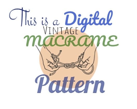 Vintage Macrame Pattern Book Macrame Magic PDF Instant Digital Download Plant Pot Covers Holders Hangers Hanging Shelf 13 Projects