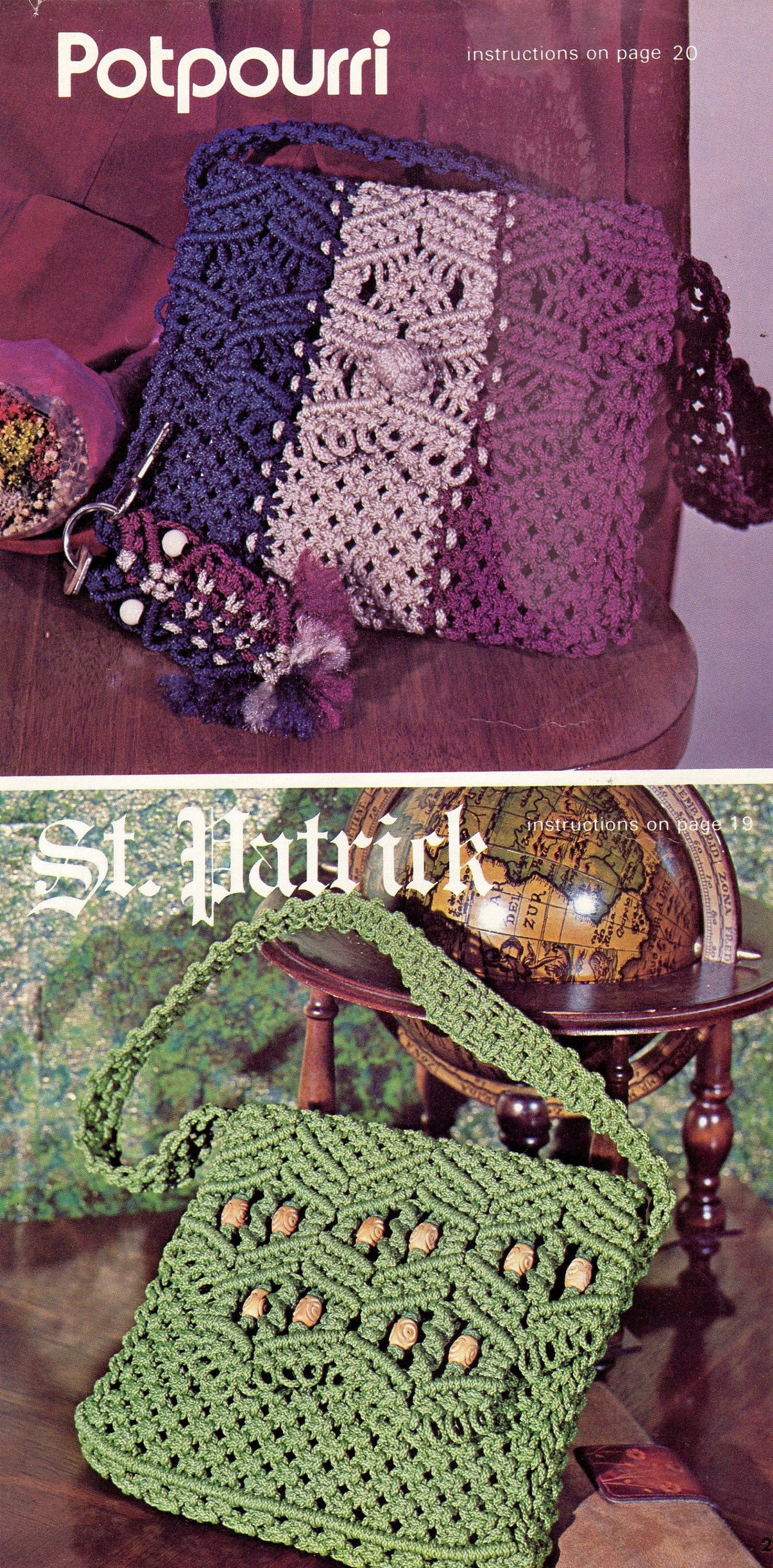 Vintage For Every Purse There Is A Season Macrame Handbags Patterns Book PDF Instant Download Retro Knots How To Instruction eBook ALL Purse