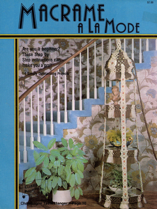 Vintage Macrame A La Mode Beginner To Pro Patterns Book PDF Instant Digital Download 14 Fun Funky Projects Bowls Hangers Hammock And More