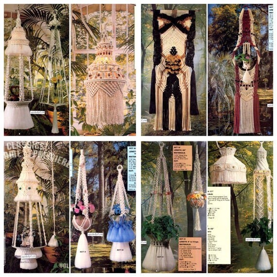 Vintage Vol 2 Classics Macrame Premiere Patterns Book PDF Instant Digital Download Star Designs Hanging Tables Birdcage 70 Qwik Knots !