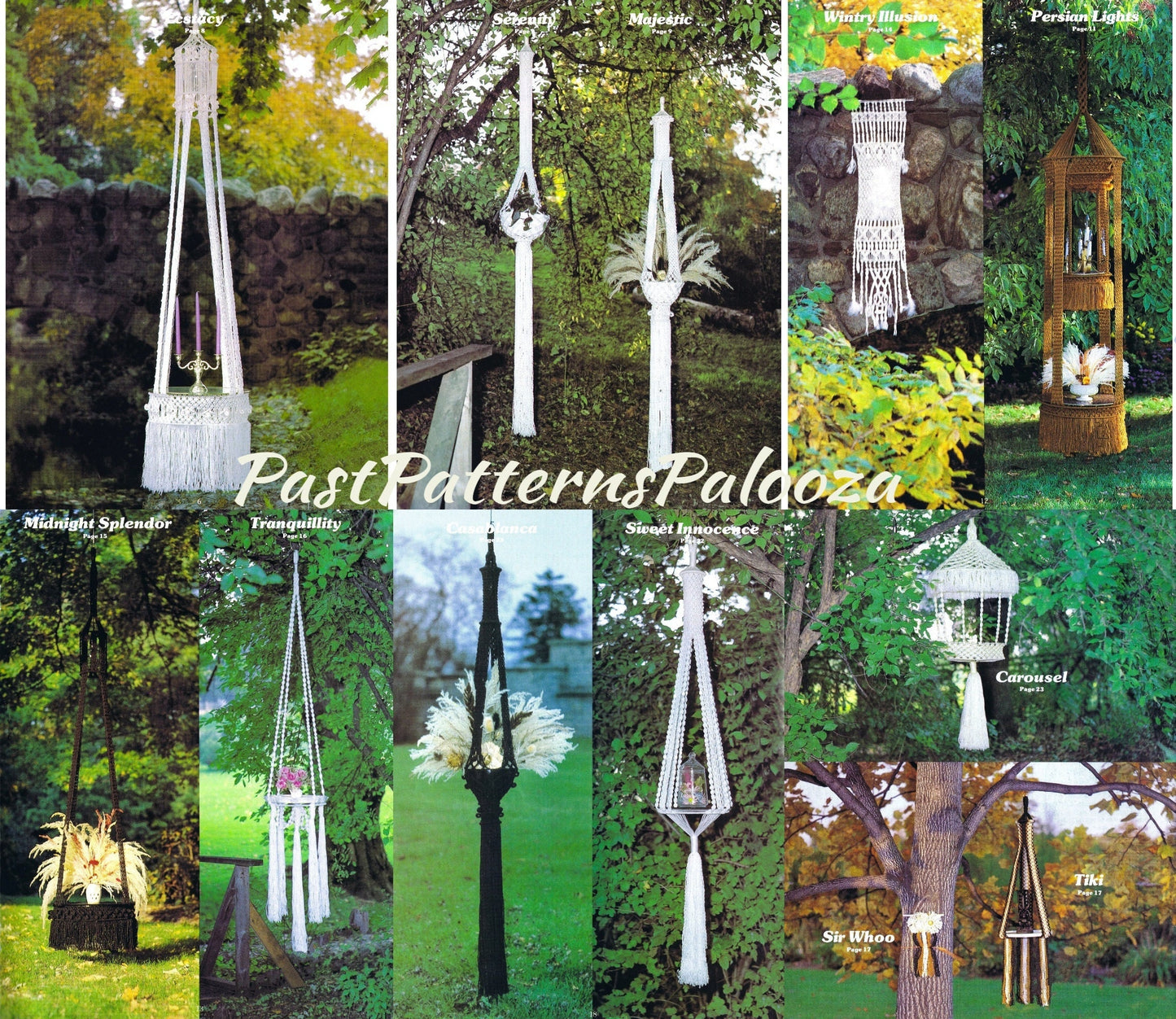 Vintage Macrame Patterns Enchantment Book 1 Retro 1970s Knotting PDF Instant Download All Hanging Pot Plant Holders Tables Owl Purse Belts