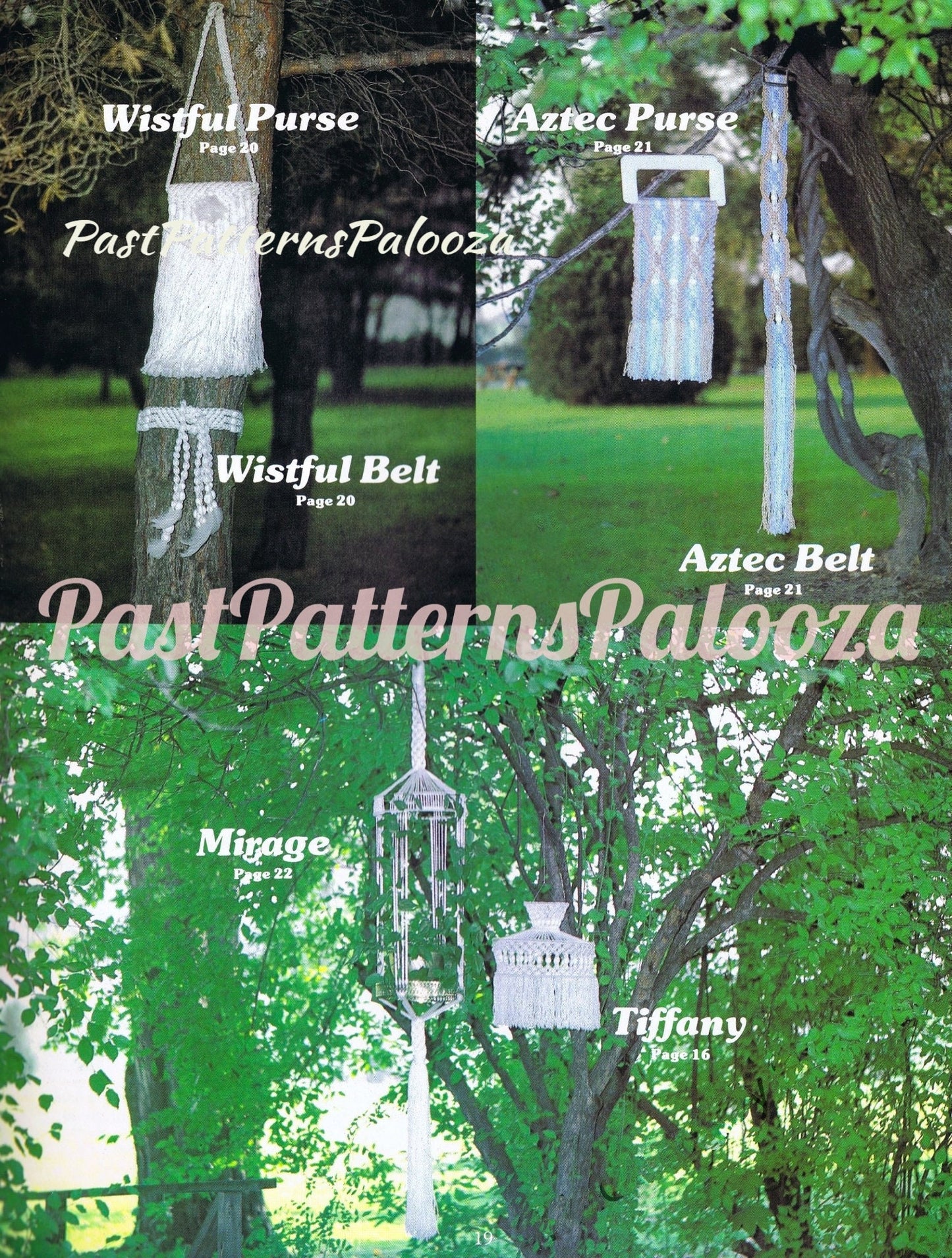 Vintage Macrame Patterns Enchantment Book 1 Retro 1970s Knotting PDF Instant Download All Hanging Pot Plant Holders Tables Owl Purse Belts