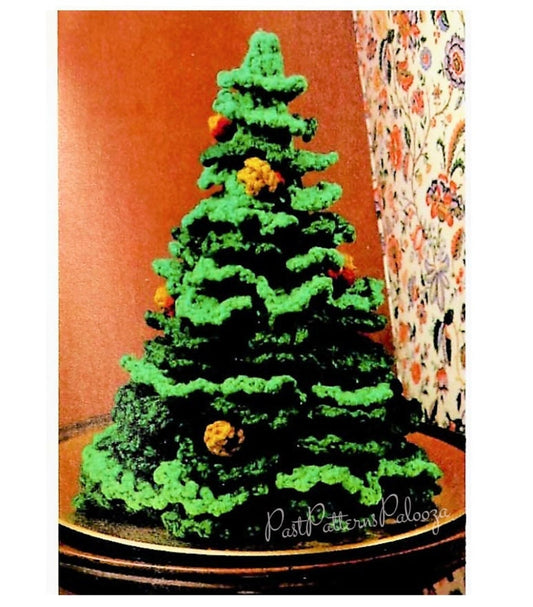 Vintage Crochet Pattern 12" Pine Christmas Table Tree PDF Instant Digital Download Pinecone Tree Amigurumi Tabletop Centerpiece 10 Ply B2