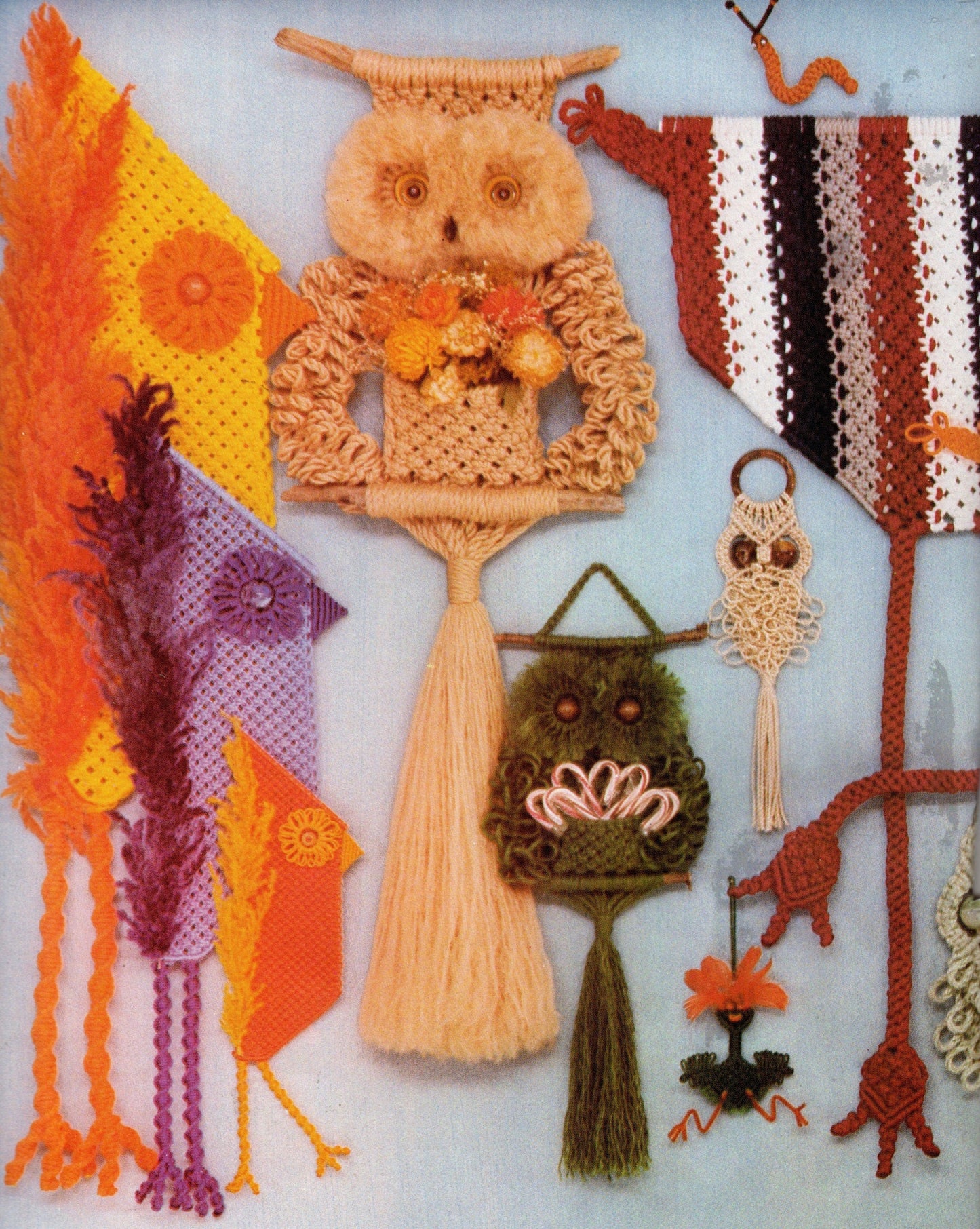 Vintage Macrame Is For The Birds Owls Patterns Book ALL Retro Mod Birdie Wall Hangings PDF Instant Digital Download 17 Owl Bird Projects