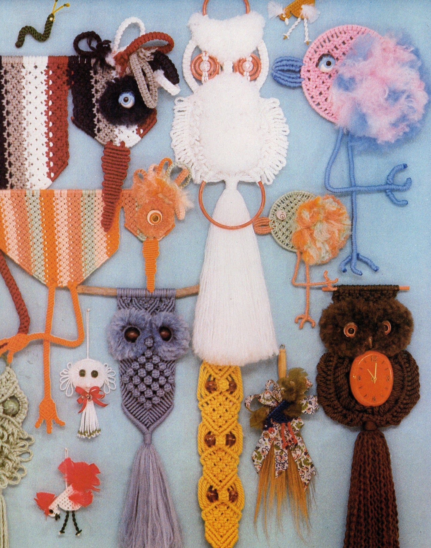 Vintage Macrame Is For The Birds Owls Patterns Book ALL Retro Mod Birdie Wall Hangings PDF Instant Digital Download 17 Owl Bird Projects