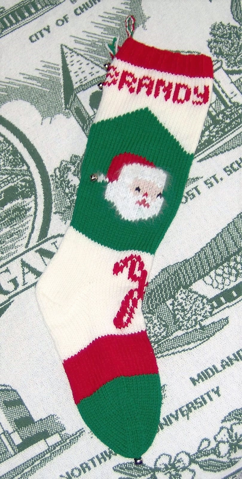 Vintage 1950s 24" Jumbo Santa Christmas Stocking Knitting Pattern PDF Instant Download Nostalgic Retro Childhood Sock 10 Ply