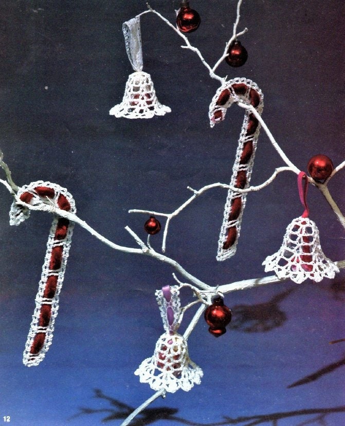 Vintage Thread Crochet Patterns Lacy Victorian Christmas Ornaments Tree Gift Trim Keepsake Boxes PDF Instant Digital Download 11 Designs Lot