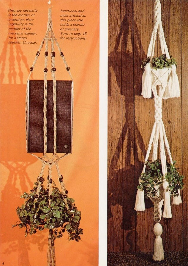 Vintage Macrame Pattern Book Macrame Magic PDF Instant Digital Download Plant Pot Covers Holders Hangers Hanging Shelf 13 Projects