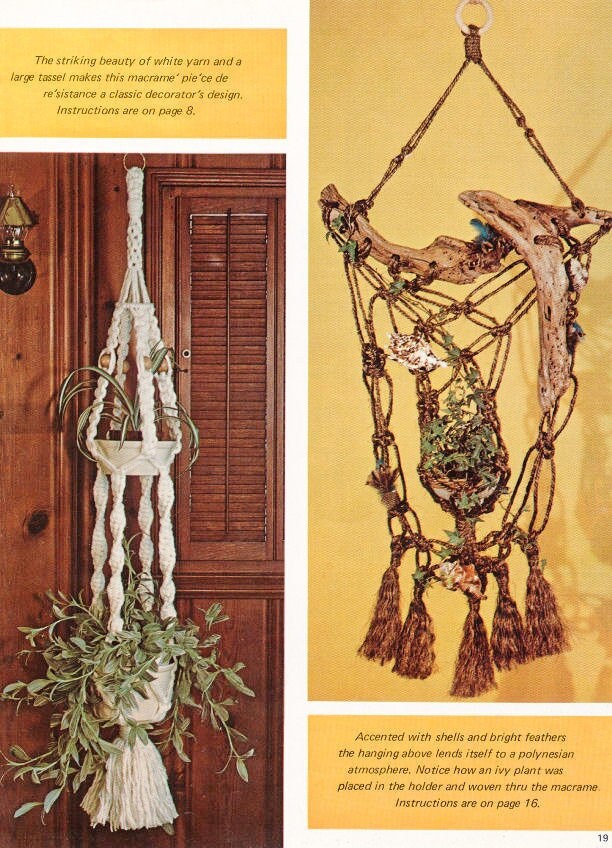 Vintage Macrame Pattern Book Macrame Magic PDF Instant Digital Download Plant Pot Covers Holders Hangers Hanging Shelf 13 Projects