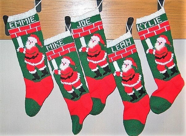 Vintage Fleisher Santa Christmas Stocking Knitting Pattern PDF Instant Digital Download Nostalgic Hanging Stocking Fireplace Retro Sock 1955