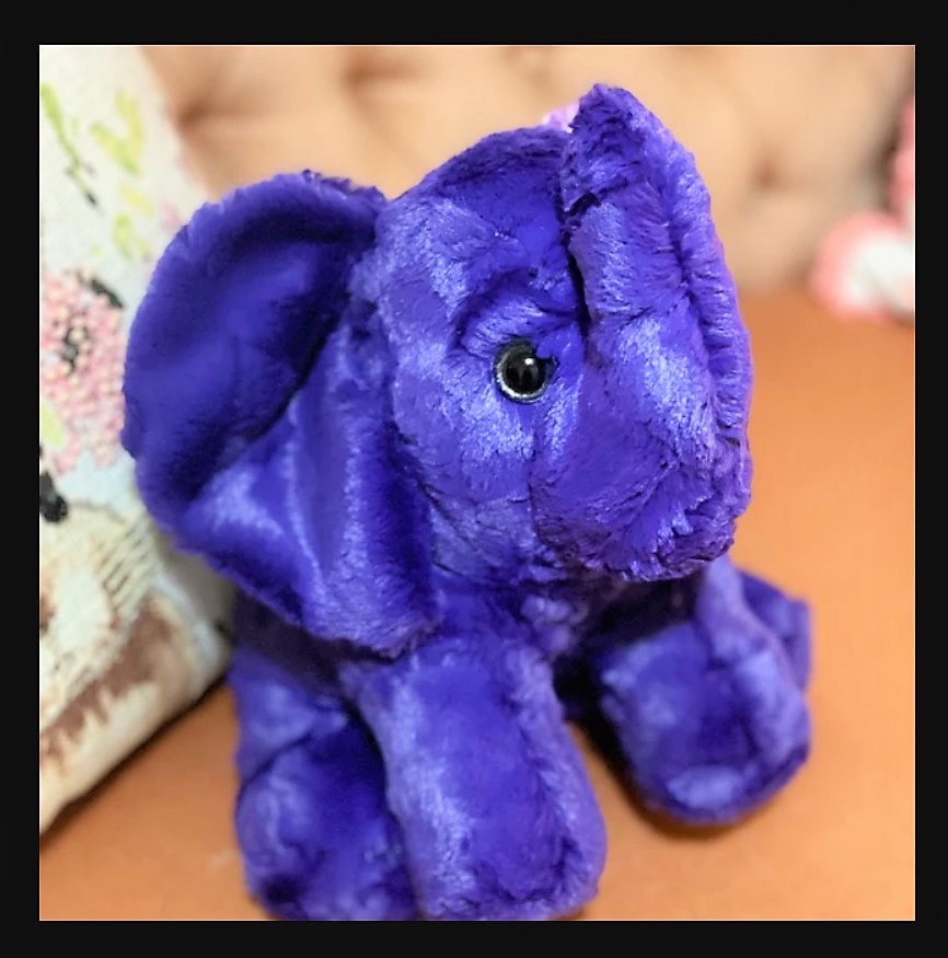 Vintage Sewing Pattern 10" Pink Elephant Faux Fur Fabric Soft Sculpture Plush Toy PDF Instant Digital Download Stuffed Zoo Safari Animal