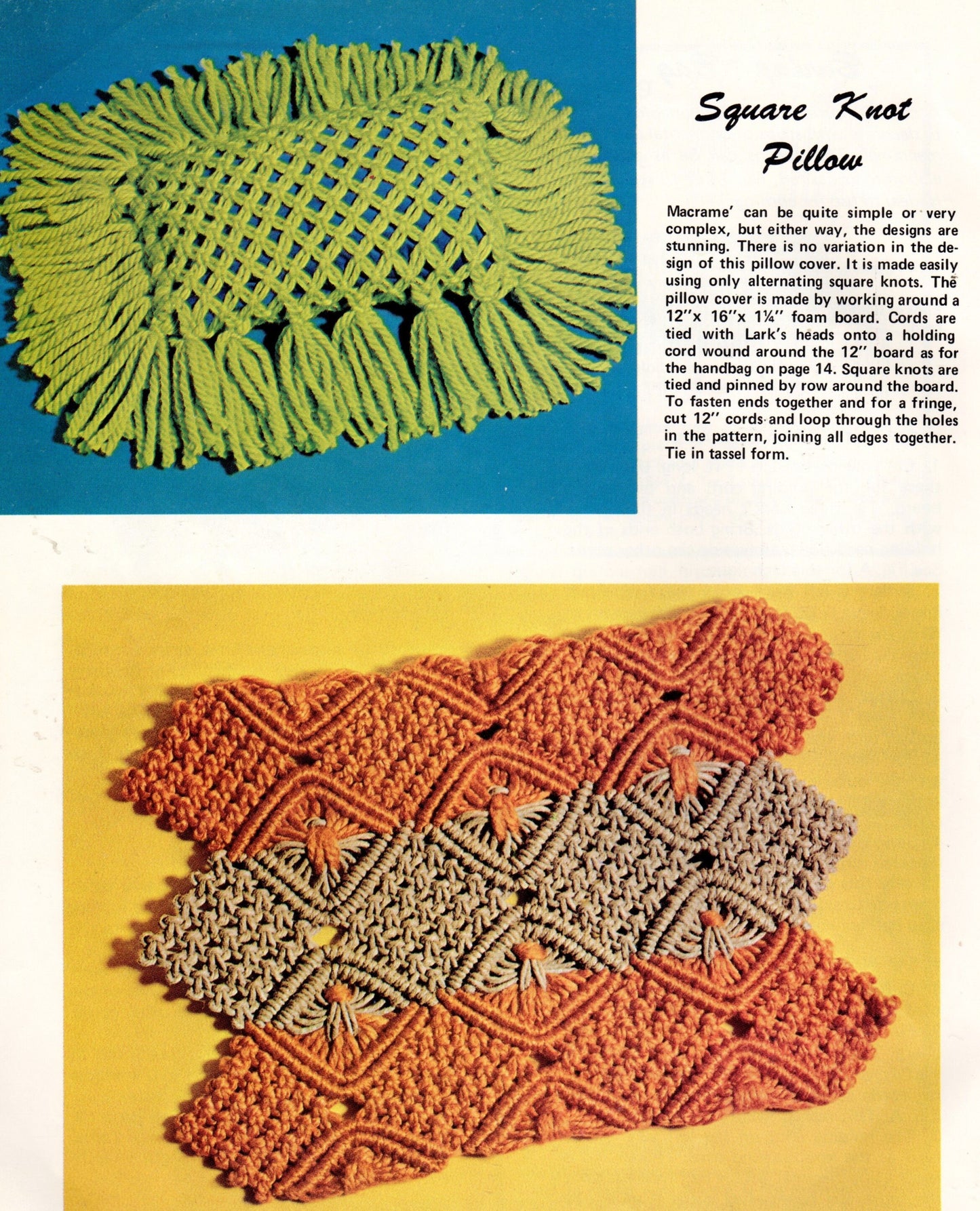 Vintage Macrame Start to Finish Patterns PDF Instant Digital Download Beginners Instructions Sampler Jewelry Handbag Projects Basic Knots