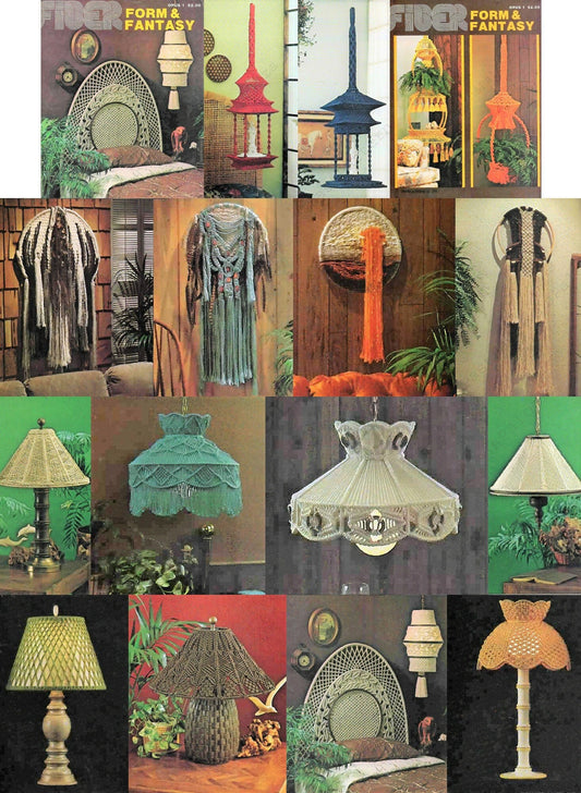 Vintage Macrame Patterns Book Fiber Form & Fantasy Opus No. 1 PDF Instant Digital Download Home Decor Wall Hangings Lamps Bed Headboard 1970