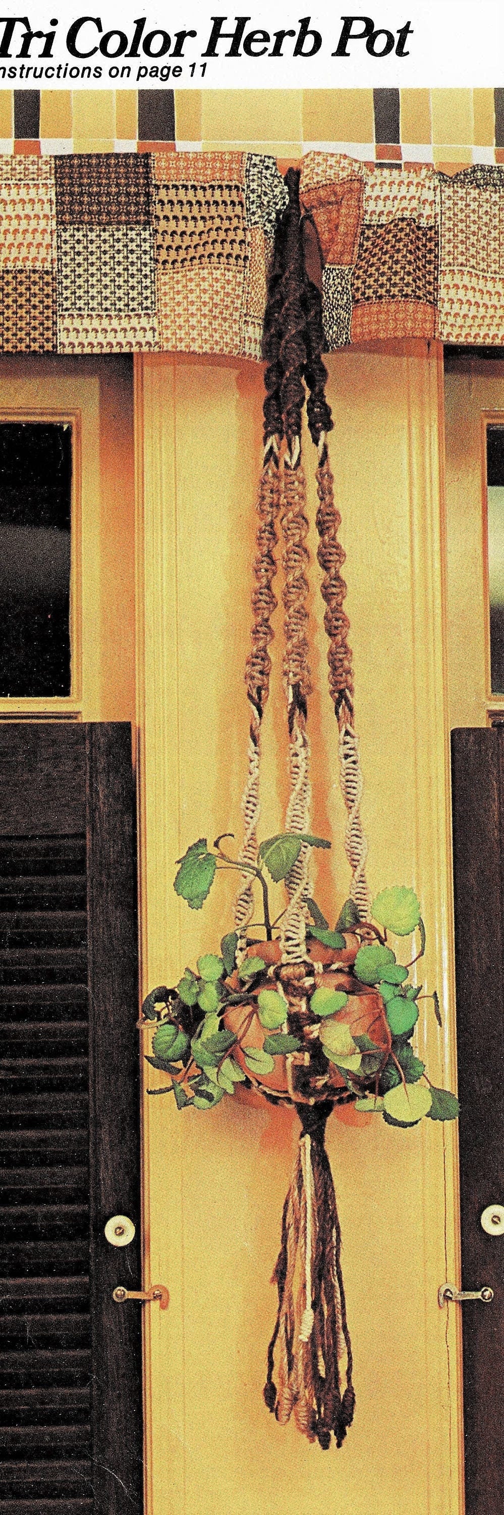 Vintage Macrame Patterns Five Hanging Pot Plant Holders PDF Instant Digital Download Retro Groovy 1970s Knotwork