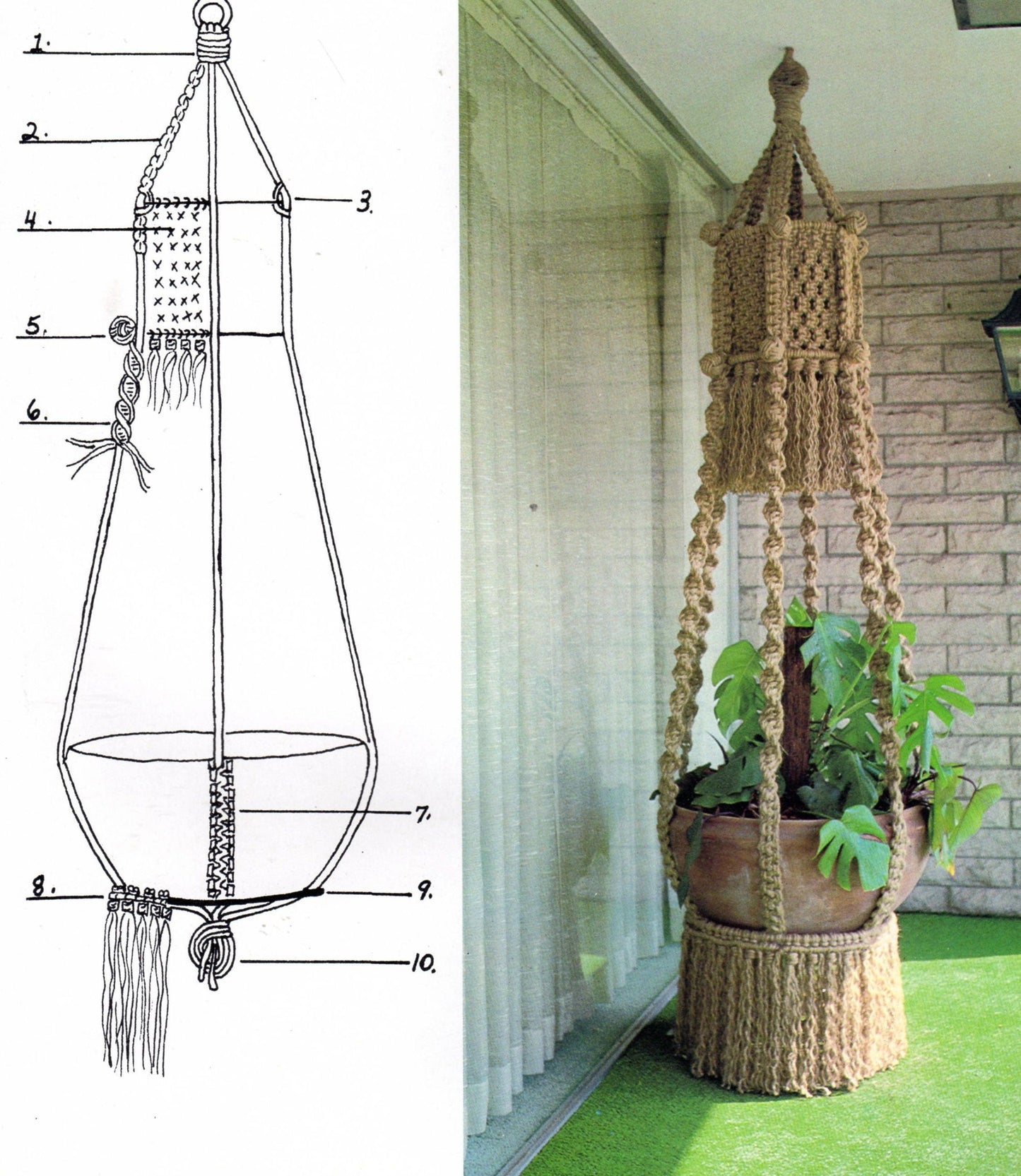 Vintage Create A Happening With Basic Knots Macrame Patterns Book Retro 1970s PDF Instant Download Plant Hangers Wall Hangings Patio Swing