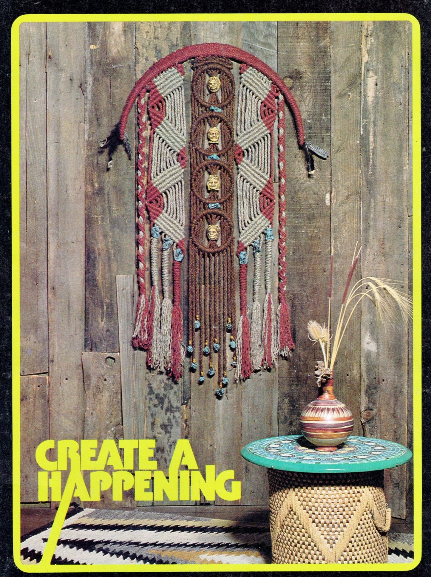 Vintage Create A Happening With Basic Knots Macrame Patterns Book Retro 1970s PDF Instant Download Plant Hangers Wall Hangings Patio Swing