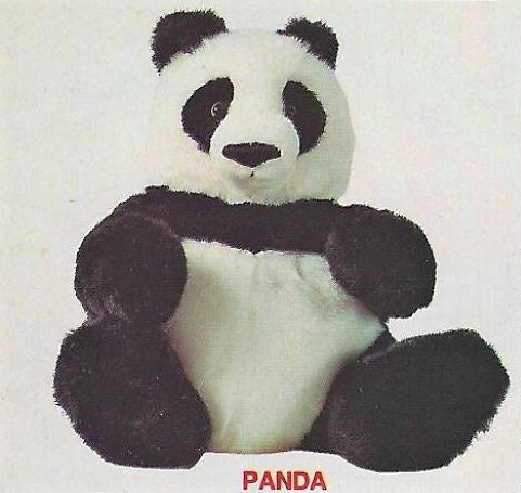 Vintage Sewing Pattern 16" Plush Panda Bear Toy PDF Instant Digital Download Sewn Soft Faux Fur Fabric Teddy Bear