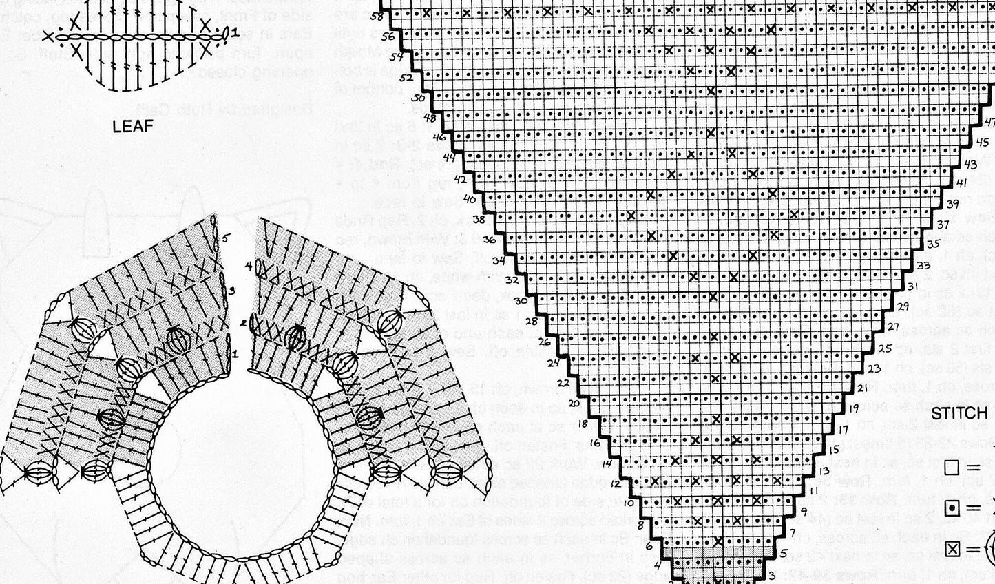 Vintage Crochet Pattern 54" Snowdrift Tree Skirt PDF Instant Digital Download Puff Stitch Diamonds Poinsettias Christmas Tree Skirt 10 Ply