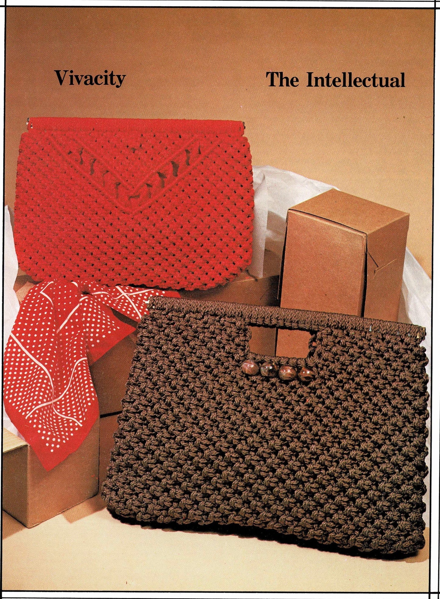 Vintage Macramé Designs Patterns Book Designer Bags Purses Handbags PDF Instant Download Macrame Purse News 16 Designs How To Knotwork 1979
