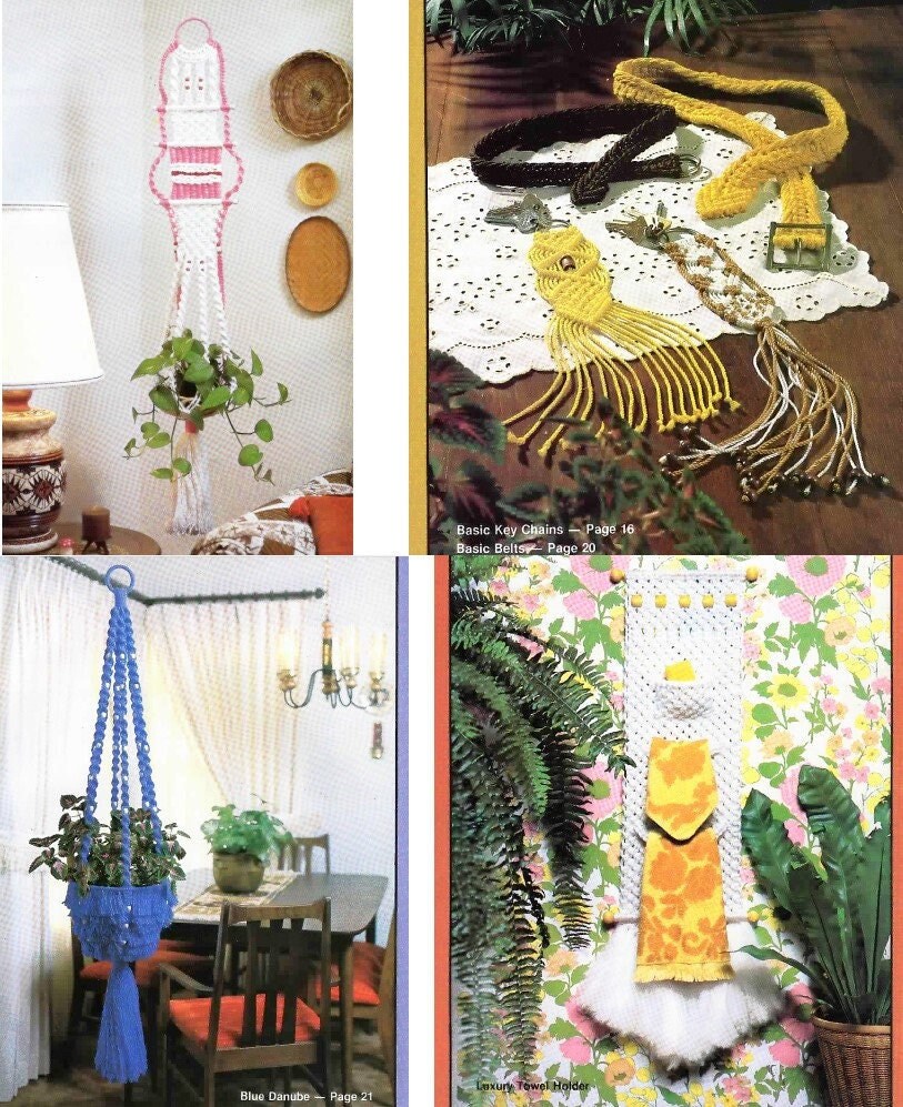 Vintage Macrame Beginners Patterns For Todays Beginner PDF Instant Digital Download Simple Easy Starter Projects Owl Purse Key Chain Belt