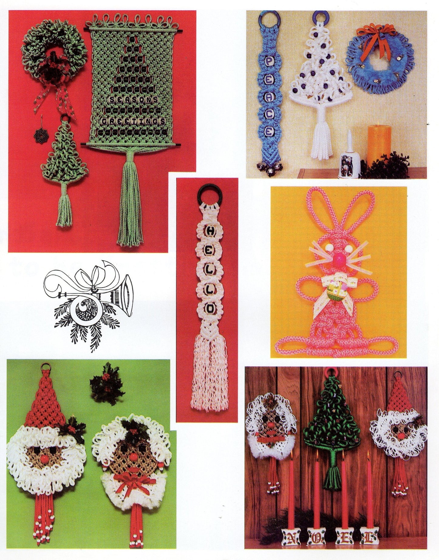 Vintage Tis The Season To Be Knotting Christmas Macrame Patterns Book PDF Instant Digital Download Retro 1970s Holiday Knotwork 27 Projects