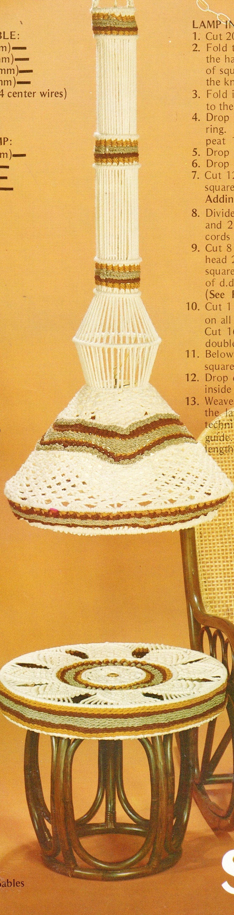 Vintage Illuminating Macrame Patterns Book PDF Instant Digital Download ALL Lighting Projects Table and Swag Lamps Lighted Hanging Planters