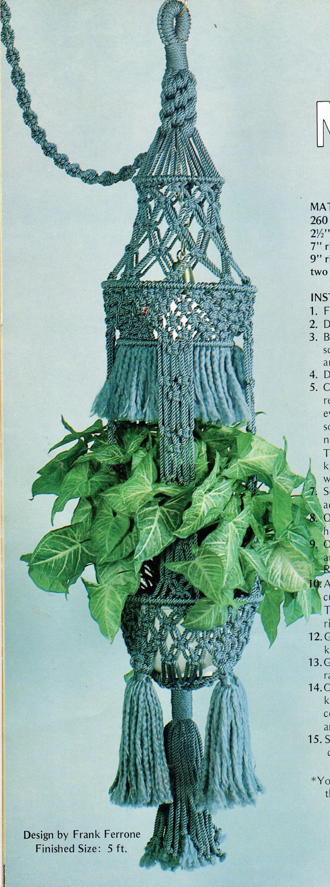 Vintage Illuminating Macrame Patterns Book PDF Instant Digital Download ALL Lighting Projects Table and Swag Lamps Lighted Hanging Planters