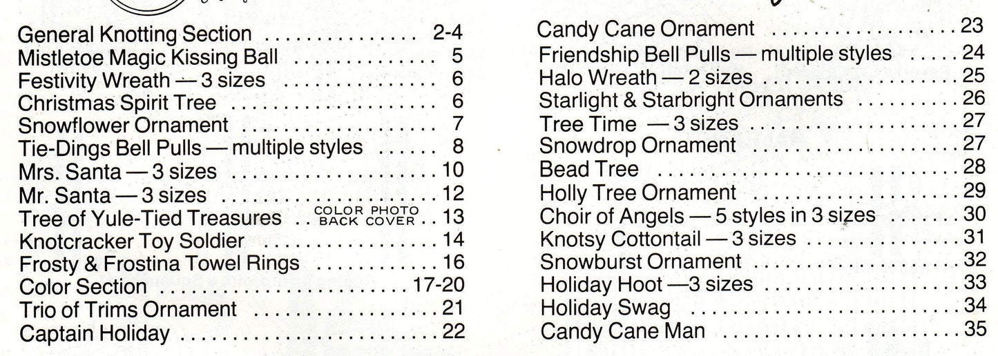 Vintage Tis The Season To Be Knotting Christmas Macrame Patterns Book PDF Instant Digital Download Retro 1970s Holiday Knotwork 27 Projects