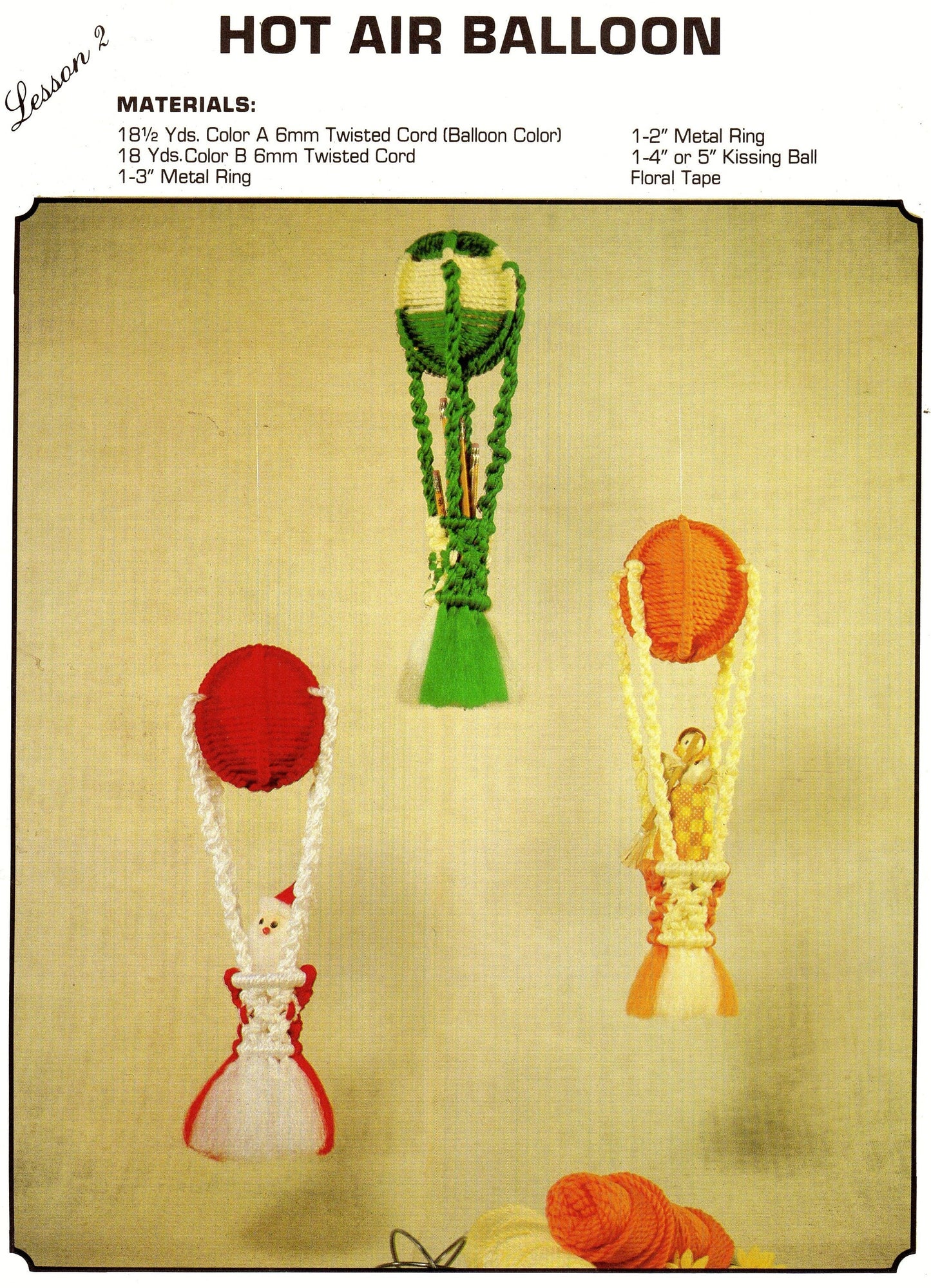 Vintage Learn To Macrame Patterns School House How To for Beginners Lessons Easy Projects Step By Step PDF Instant Digital Download