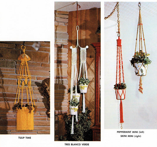 Vintage Macrame Patterns Knotting Matters Retro 1970s PDF Instant Digital Download Plant Pot Holders Wall Hangings Curtain 16 Projects