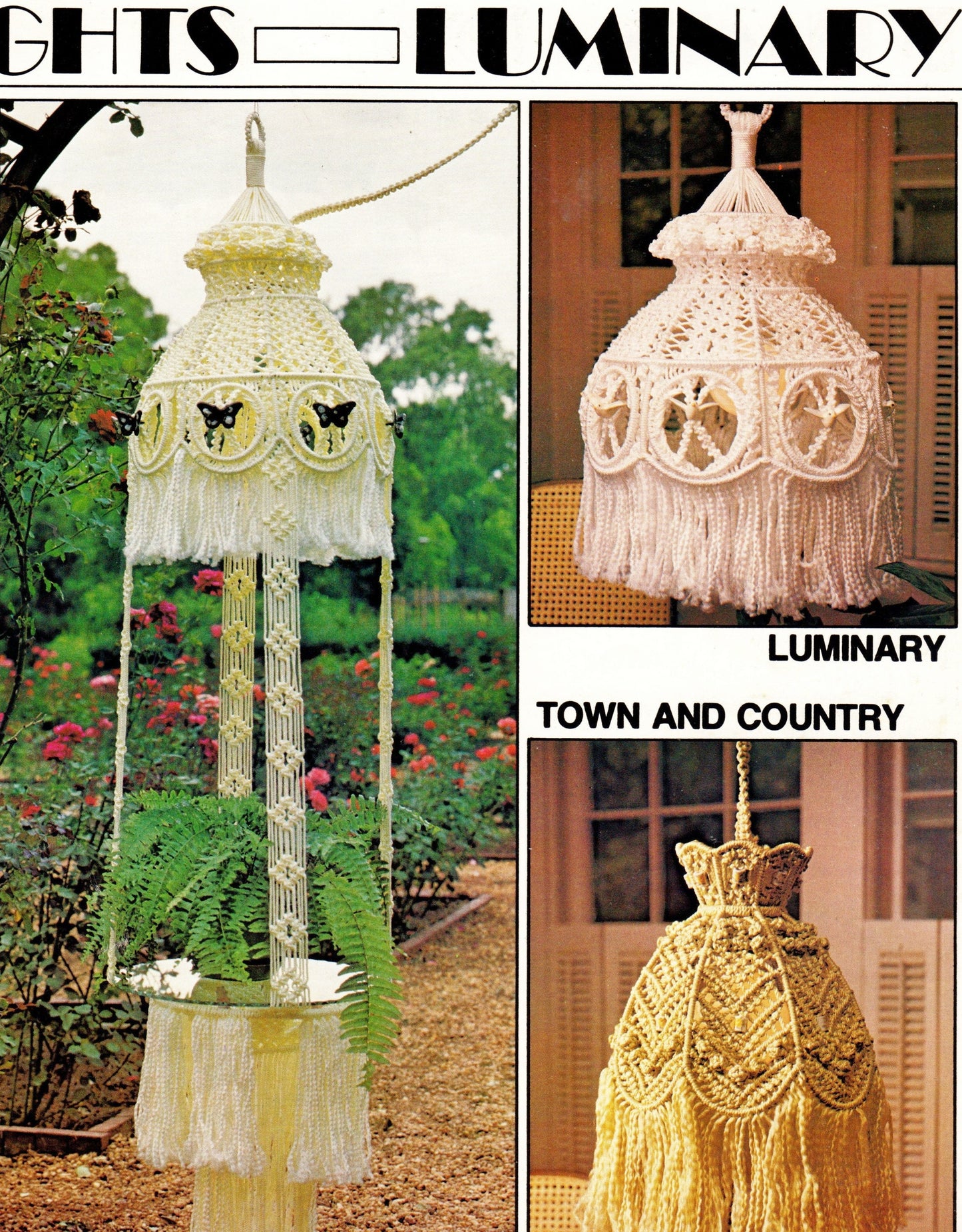 Vintage Spotlight On Macrame Patterns eBook Retro 1980 Printable PDF Instant Digital Download Hanging Lighted Tables Swag Lamps 16 Projects