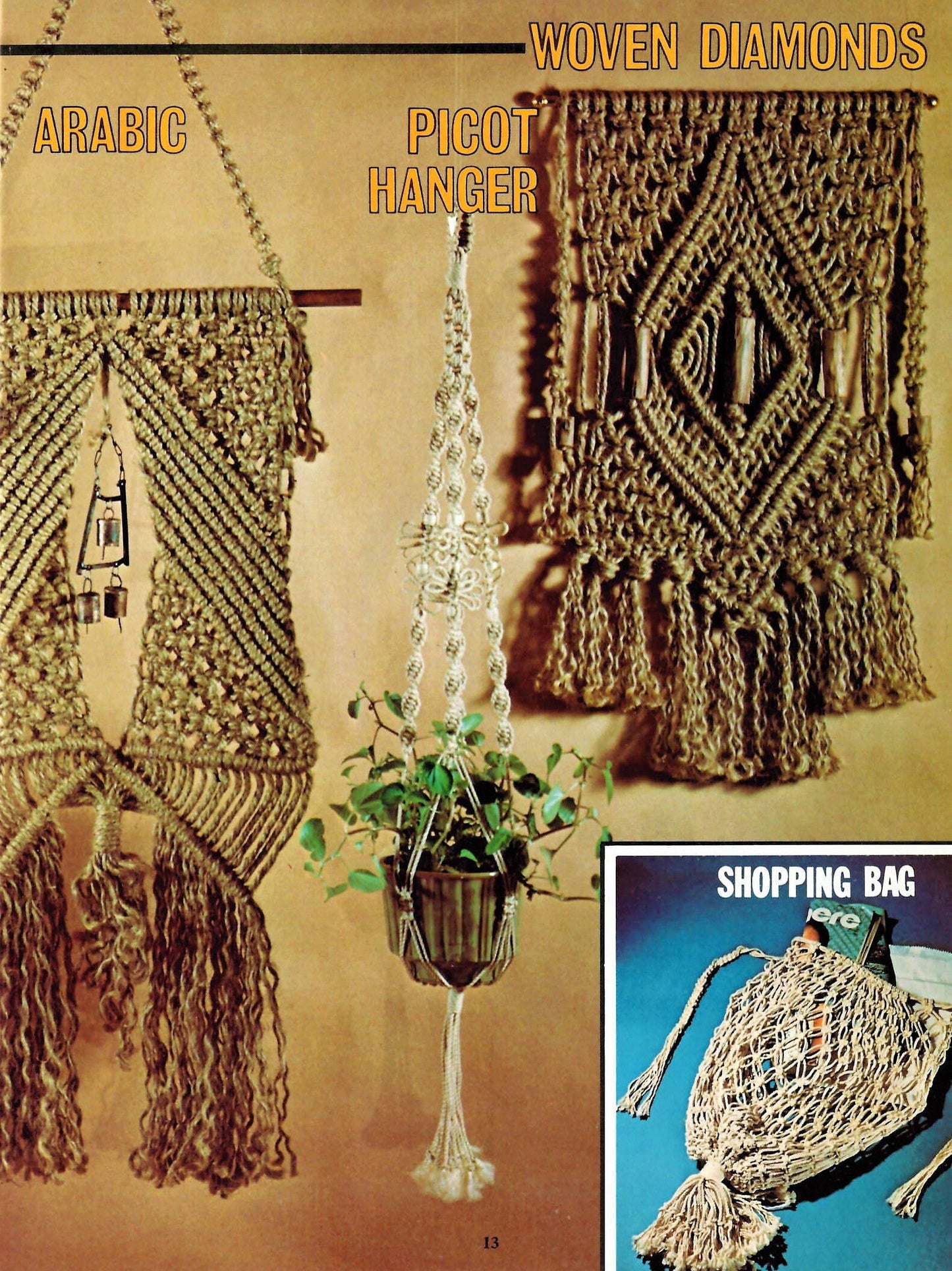 Vintage Macrame For Enthusiasts Patterns 1976 PDF Instant Digital Download Wall Hangings Pot Hangers Owl Jewelry 12 Projects