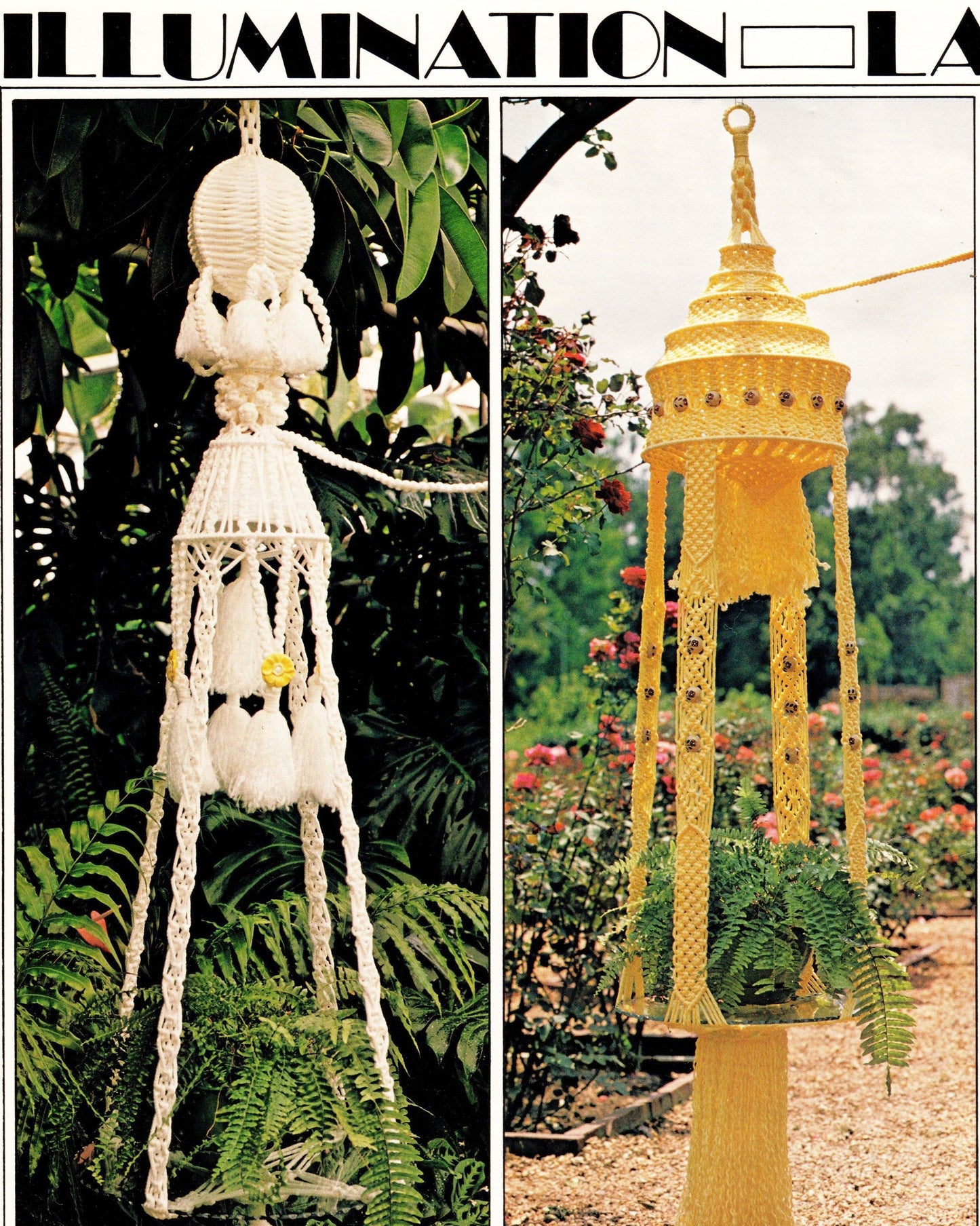 Vintage Spotlight On Macrame Patterns eBook Retro 1980 Printable PDF Instant Digital Download Hanging Lighted Tables Swag Lamps 16 Projects