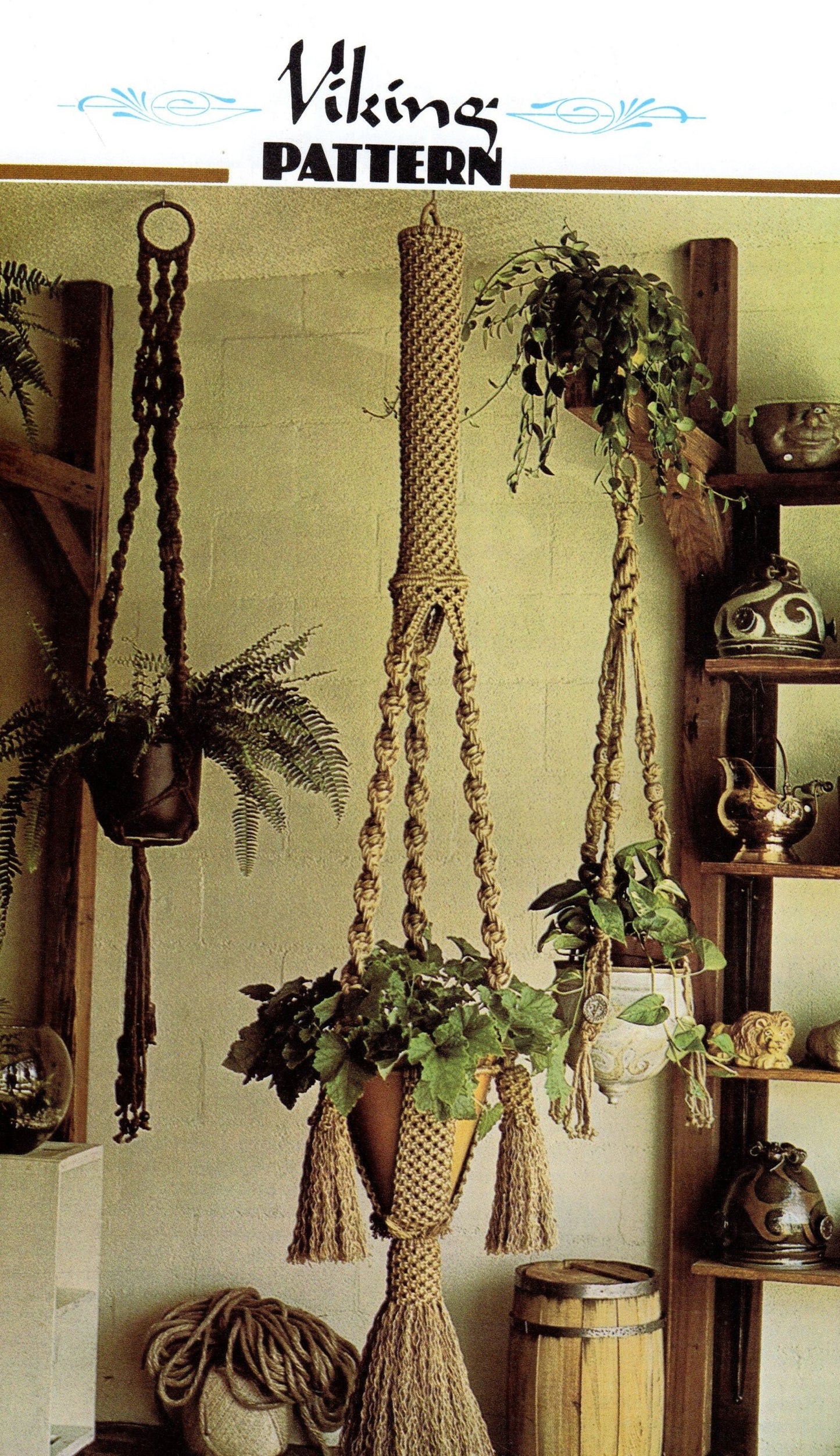 Vintage Julianos Hang It All Book 1 Macrame Patterns eBook PDF Instant Digital Download 9 Original Unique Projects Pot Hangers Wall Hanging