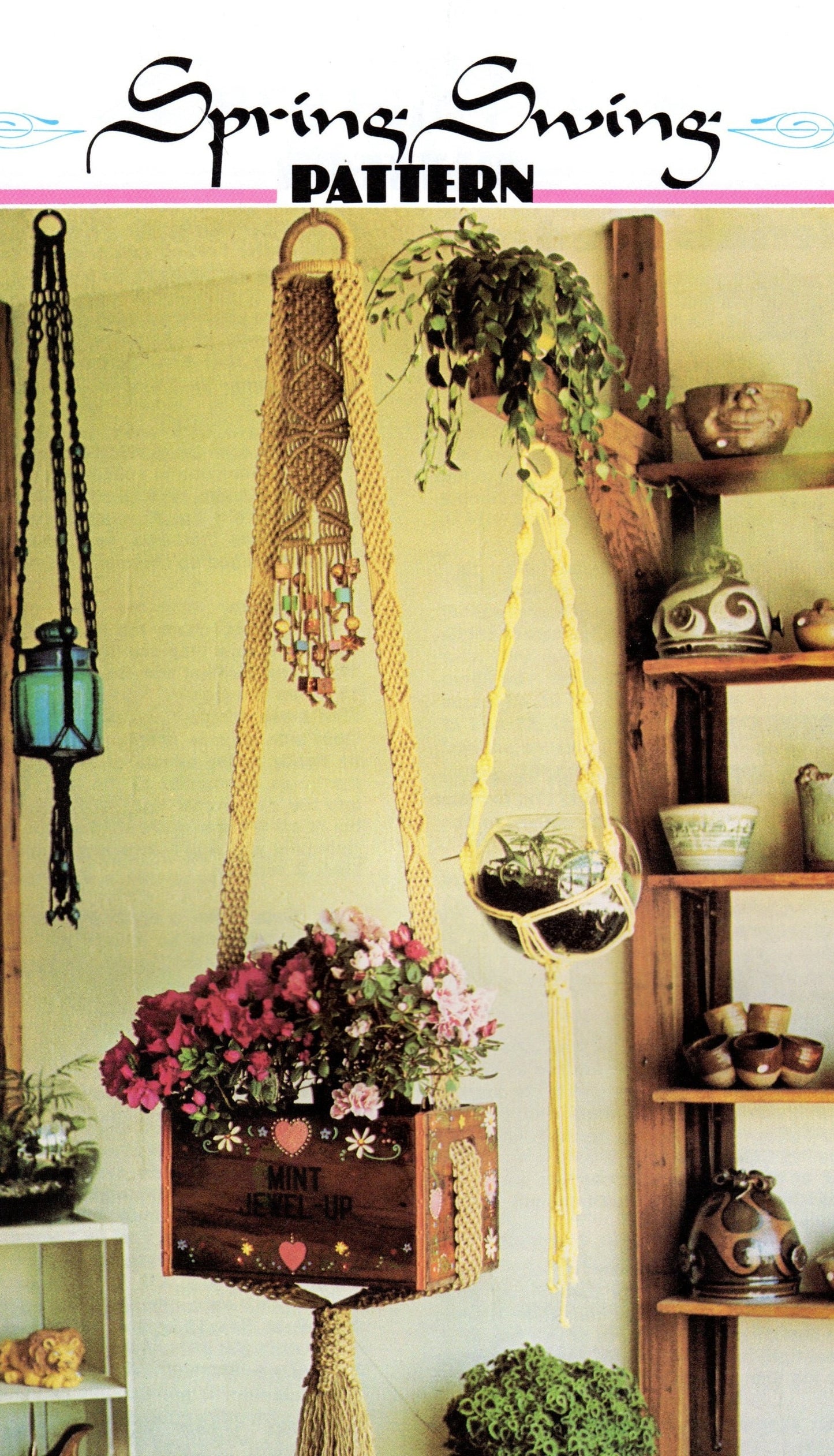 Vintage Julianos Hang It All Book 1 Macrame Patterns eBook PDF Instant Digital Download 9 Original Unique Projects Pot Hangers Wall Hanging