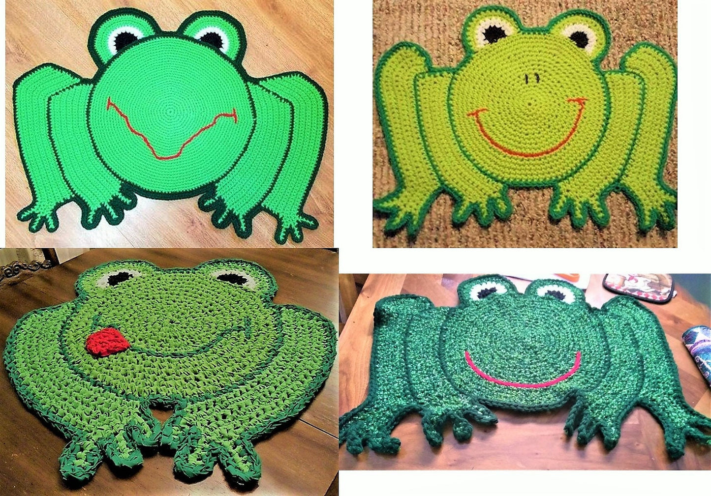 Vintage Crochet Pattern Frog Rug and Pillow Set PDF PDF Instant Digital Download Amigurumi Froggy Playmat 23x27