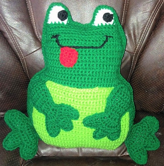 Vintage Crochet Pattern Frog Rug and Pillow Set PDF PDF Instant Digital Download Amigurumi Froggy Playmat 23x27