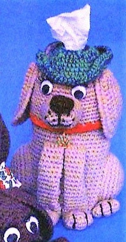 Vintage Crochet Pattern Puppy Dog Pooping Bathroom Tissue Roll Cover Holder PDF Instant Digital Download Toilet Tissue Amigurumi 4-Ply