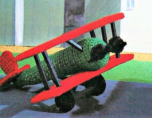 Vintage Crochet Pattern 9" Airplane Soft Toys Planes Biplane Triplane PDF Instant Digital Download Amigurumi Plush Planes 10 Ply
