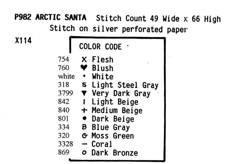 Vintage Cross Stitch Pattern 5" Arctic Santa Claus Ornament Polar Bear PDF Instant Digital Download Christmas Craft Perforated Paper