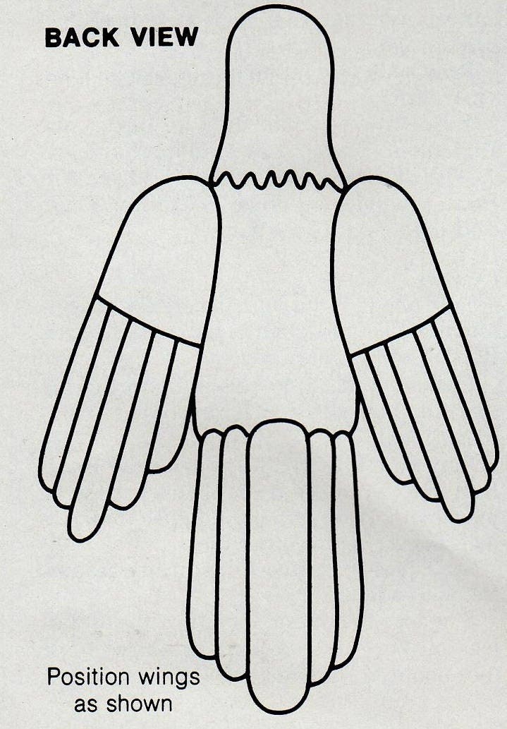 Vintage Crochet Pattern 15" Bald Eagle Bird Soft Toy Doll PDF Instant Digital Download Plush Amigurumi Stuffed American Eagle 4 Ply
