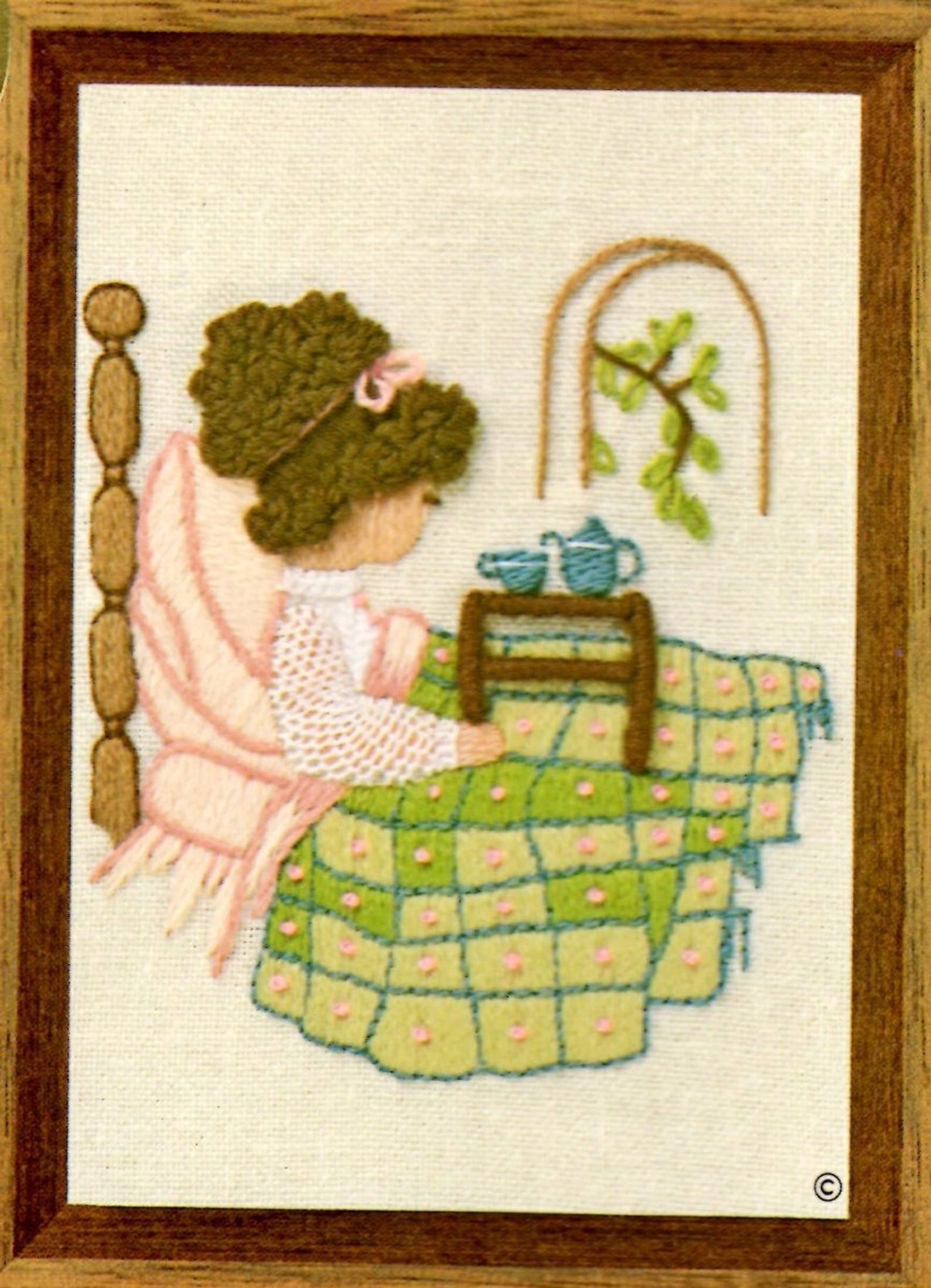 Vintage Crewel Embroidery Patterns Cute Kitsch Girls Old Fashioned Little Ladies PDF Instant Download Mini Stitchery 5x7 Lot of Six Designs