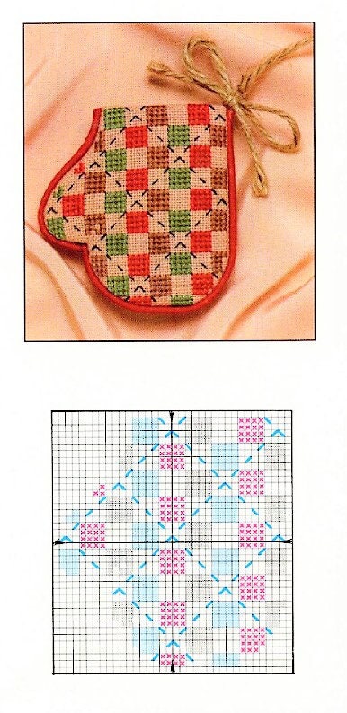 Vintage Cross Stitch Pattern 2-4" Mini Country Christmas Ornaments PDF Instant Digital Download 10 Primitive Folk Art Designs